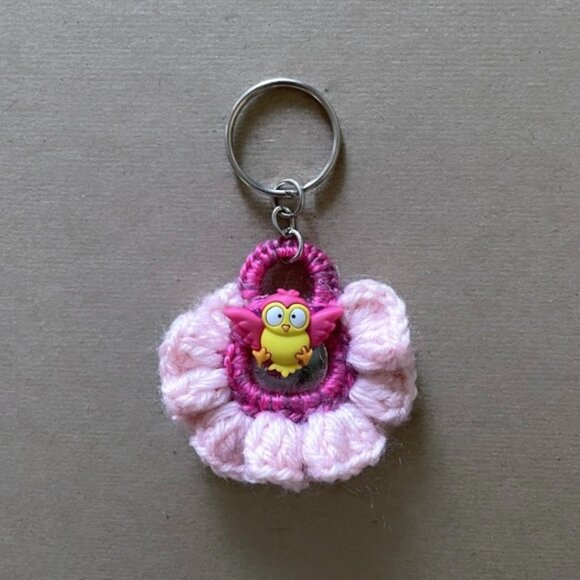 Handmade Bag Charm, Crochet Keychain Charm, Happy Dock Charm - Picture 7 of 7